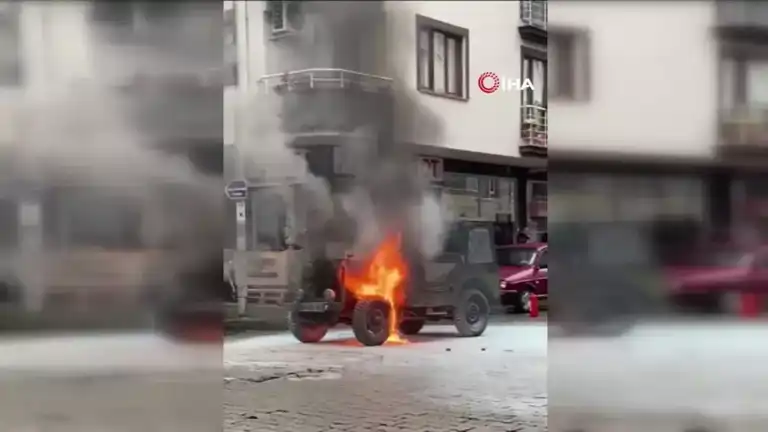 Seyir Halindeki Araçta Yangın!